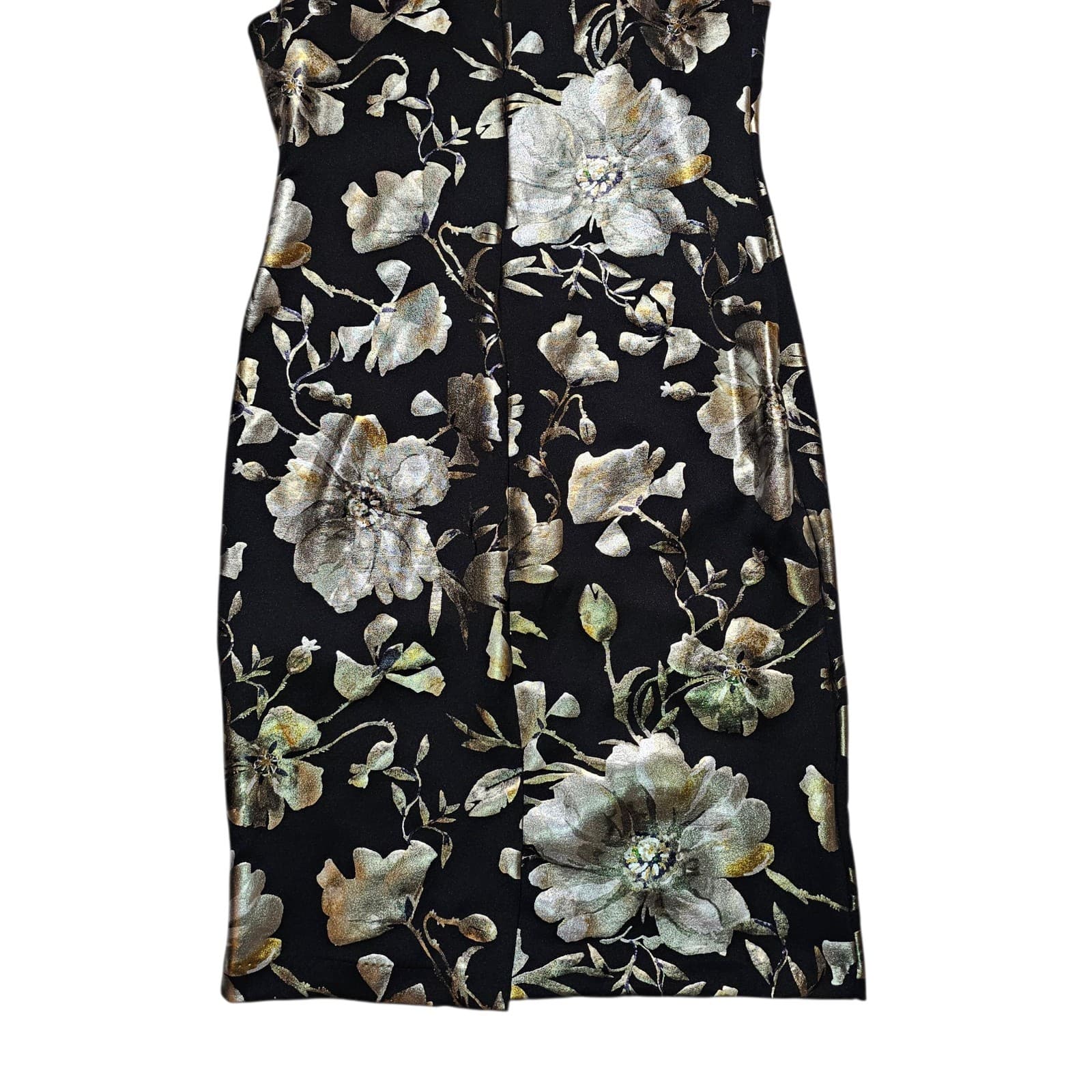 roz & ALI Sheath Dress Black with Shiny Floral Pattern size 12 - Thumbnail 7