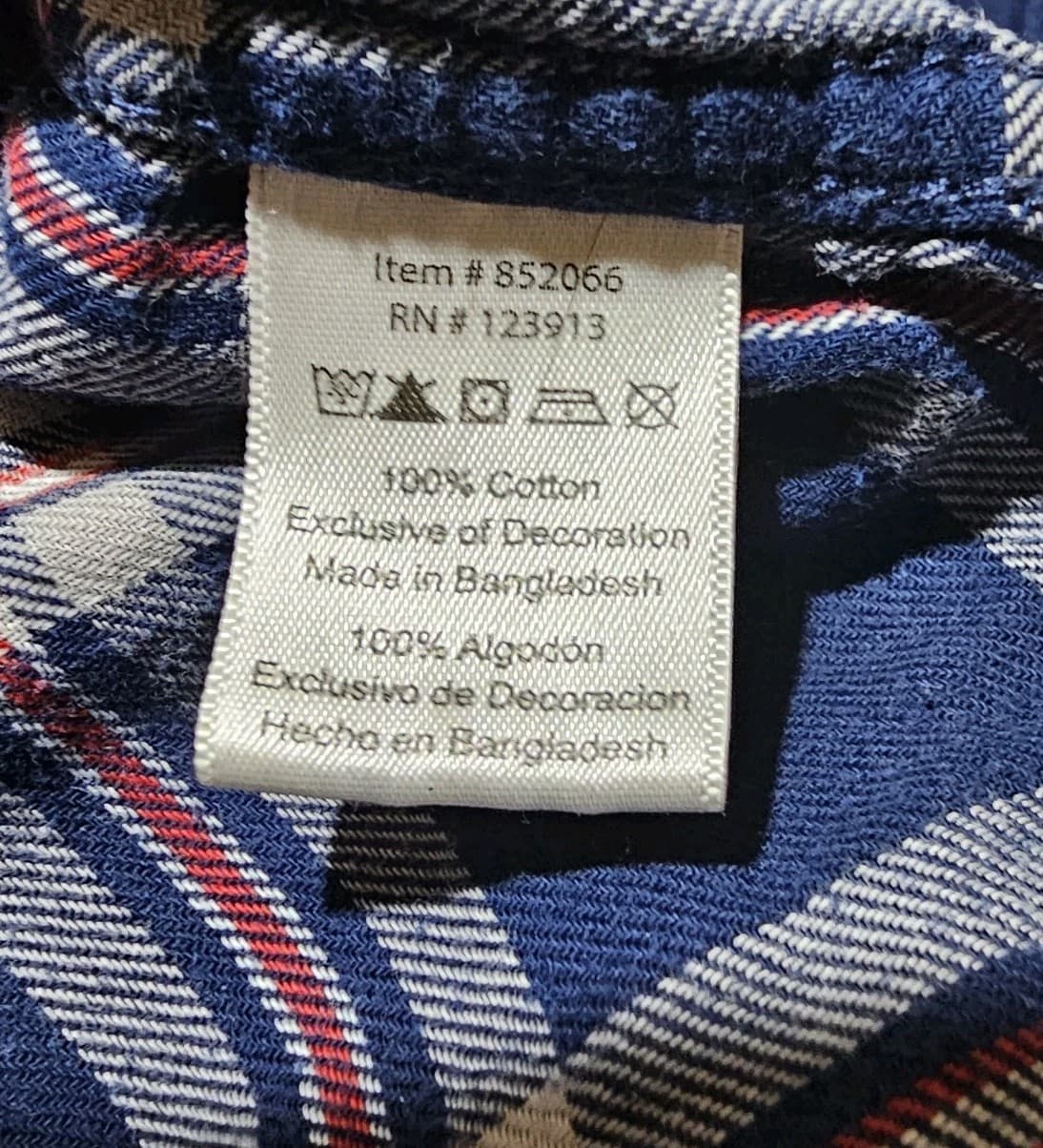 Bea Jachs Girlfriend Shirt Womens Medium Red Blue Soft Flannel Plaid snap Button - Thumbnail 19