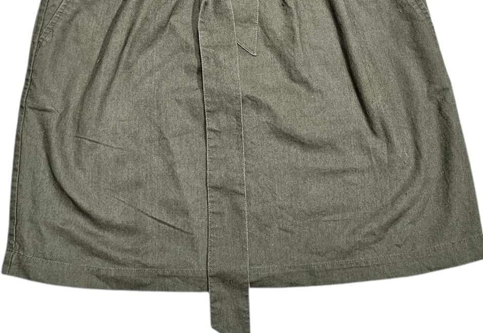 J Crew Paper Bag Linen/Cotton Olive Green Mini Skirt Tie Waist Size Small - Thumbnail 3