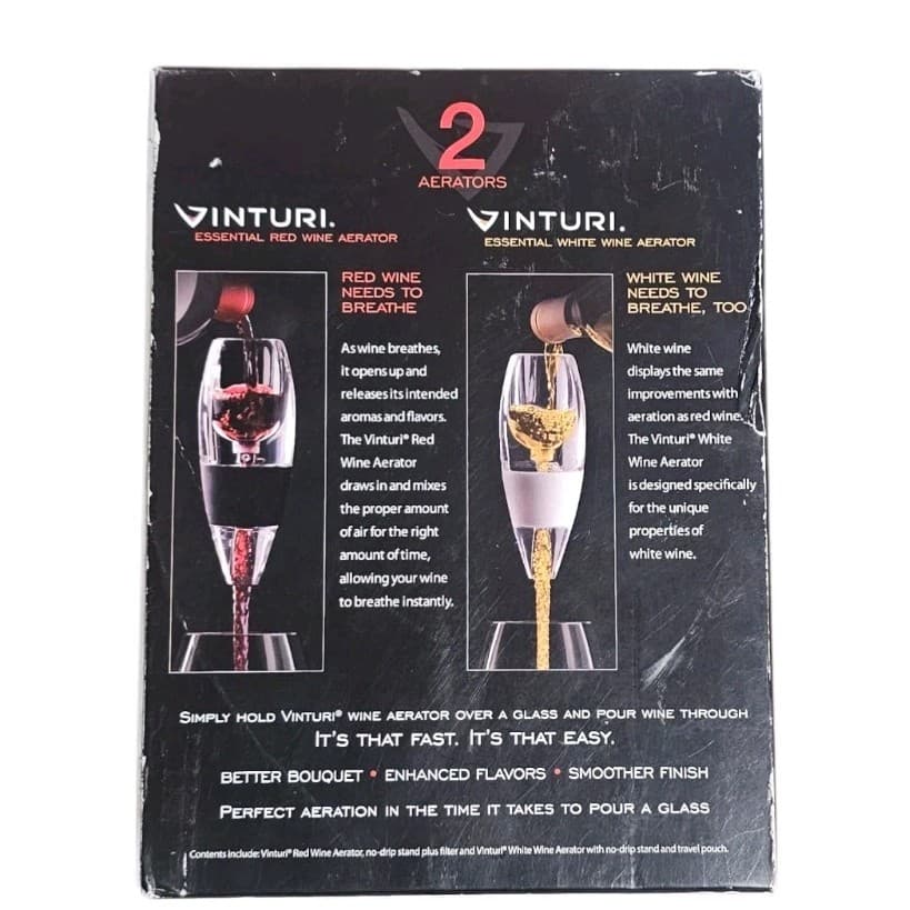 Vinturi Wine Lovers Set Essential Red and White Wine Aerators New - Thumbnail 2