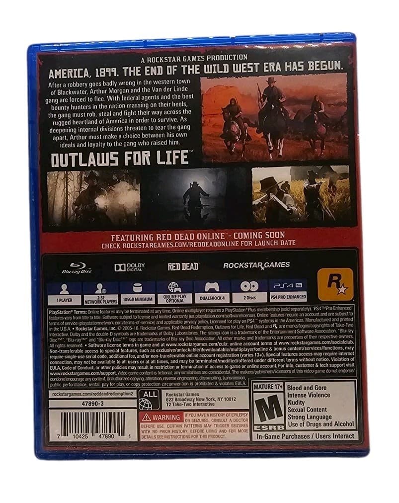 Red Dead Redemption 2 PlayStation 4, 2018, Map Included - Thumbnail 2