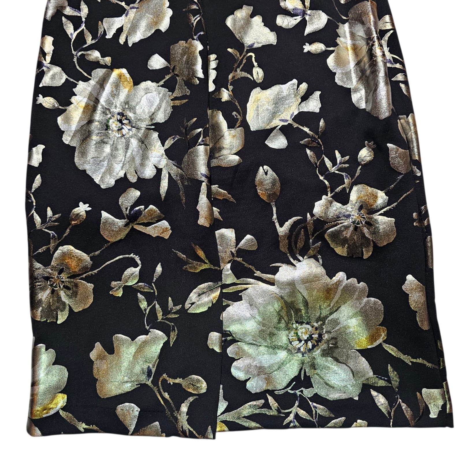 roz & ALI Sheath Dress Black with Shiny Floral Pattern size 12 - Thumbnail 8