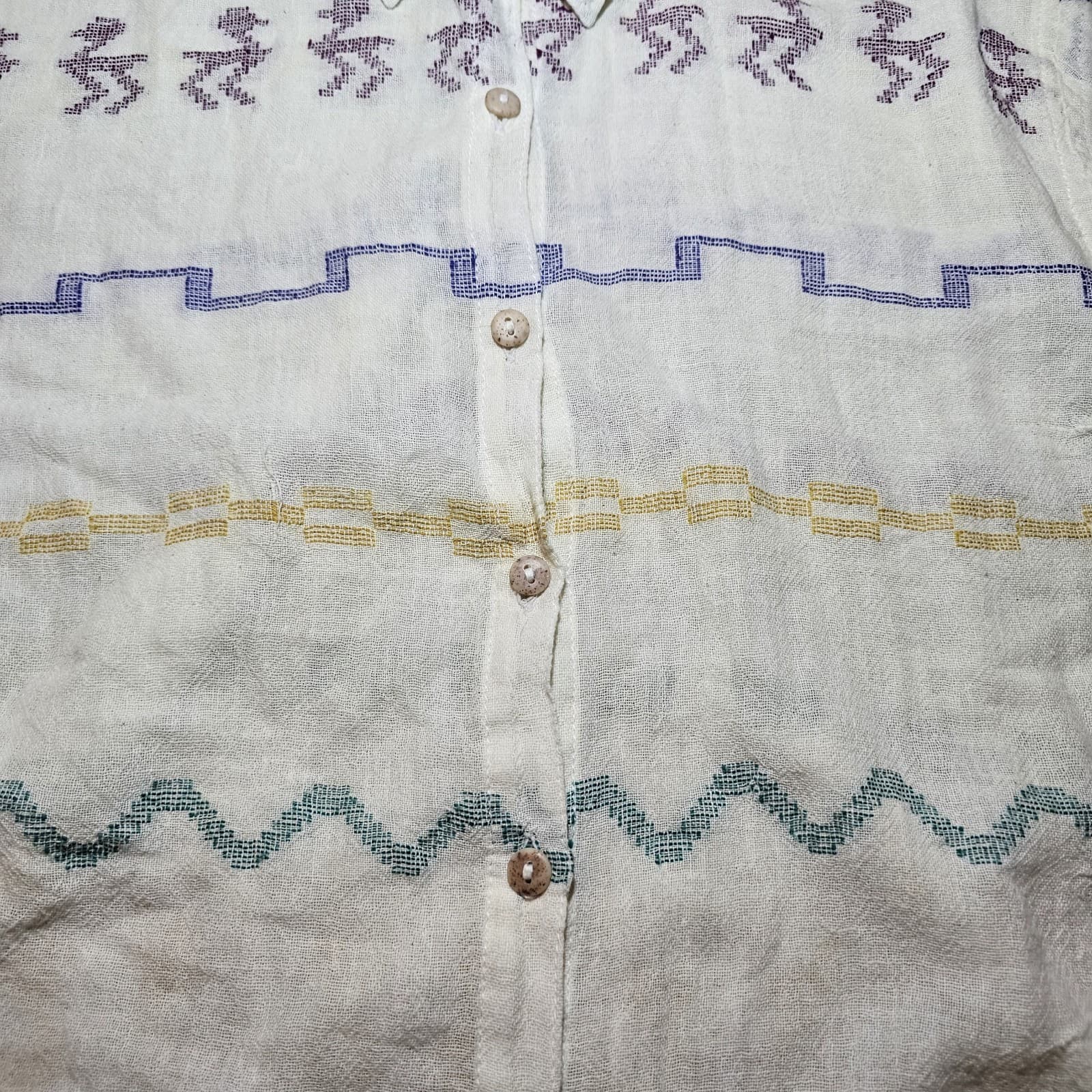 Made In Guatamala Button Up Shirt Womans Large - Thumbnail 4