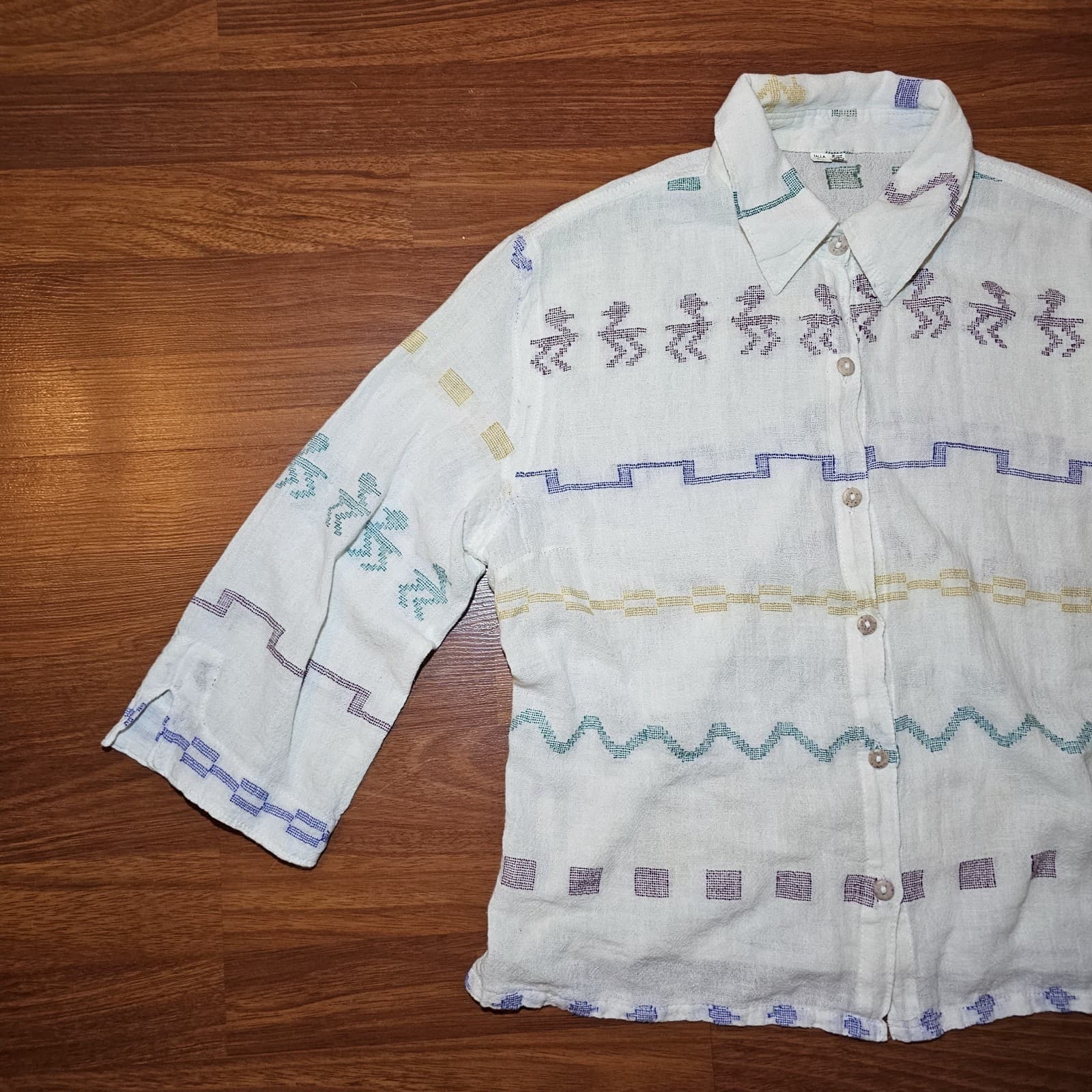 Made In Guatamala Button Up Shirt Womans Large - Thumbnail 6