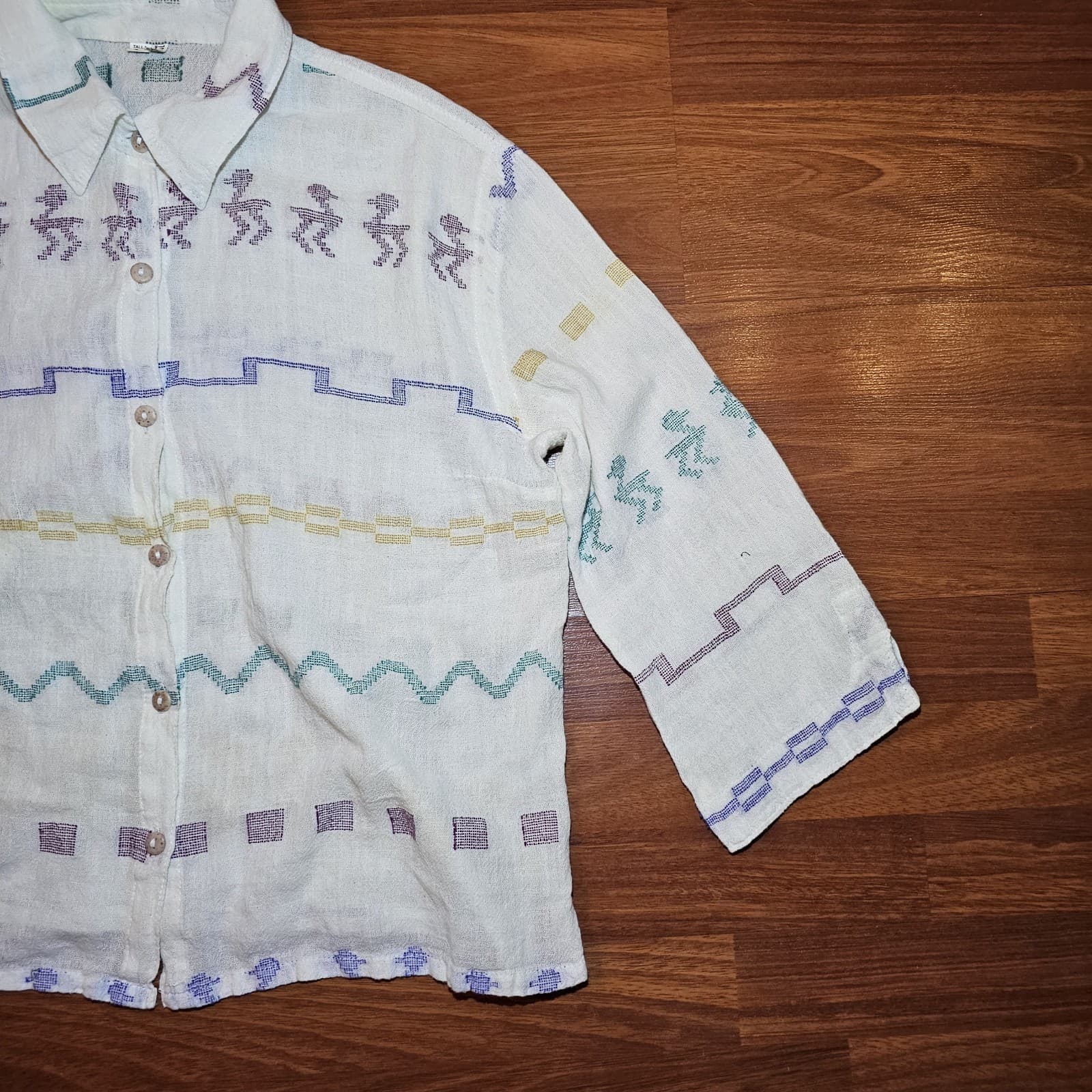 Made In Guatamala Button Up Shirt Womans Large - Thumbnail 5