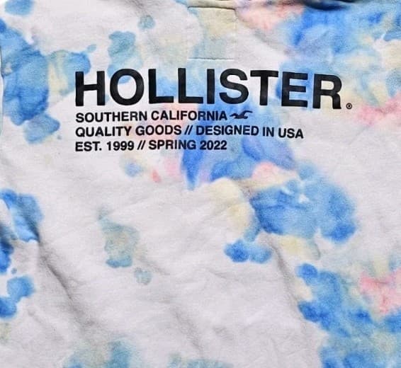 Hollister Mens White Tie-Dye Logo Pullover Hoodie Sweatshirt Size Medium - Thumbnail 7