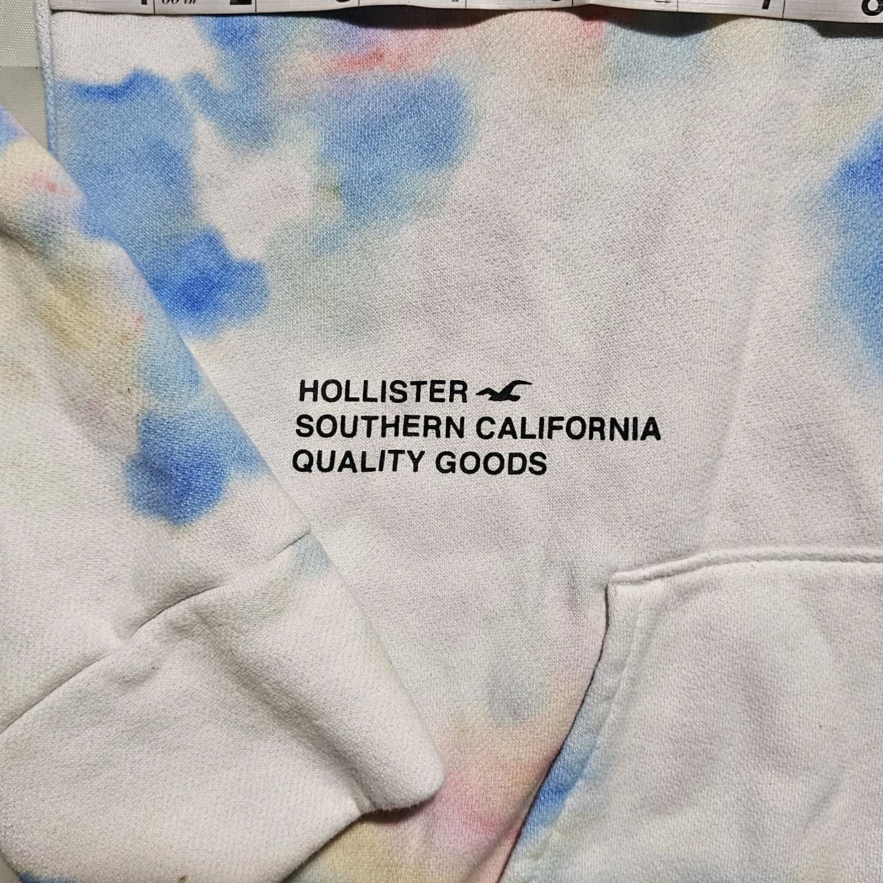 Hollister Mens White Tie-Dye Logo Pullover Hoodie Sweatshirt Size Medium - Thumbnail 11