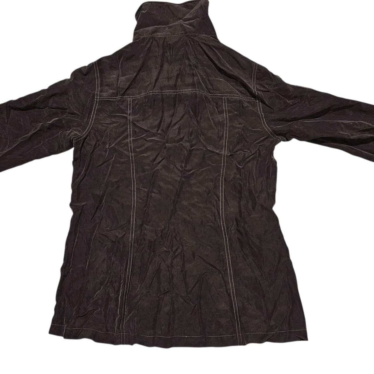 Chico's Zenergy Woman's Sandra Light Jacket Size L/12 Washed Silk Chocolate - Thumbnail 7