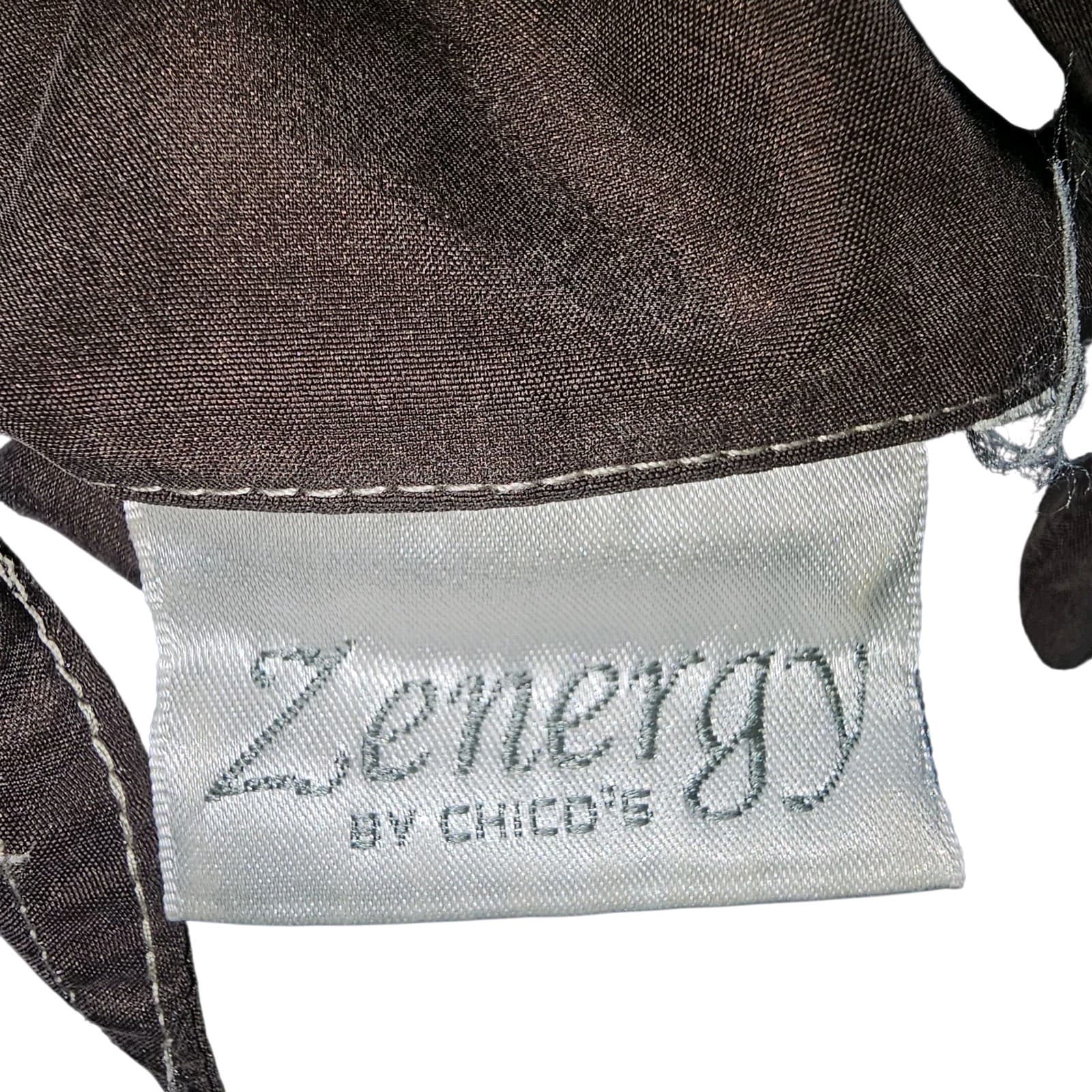 Chico's Zenergy Woman's Sandra Light Jacket Size L/12 Washed Silk Chocolate - Thumbnail 13