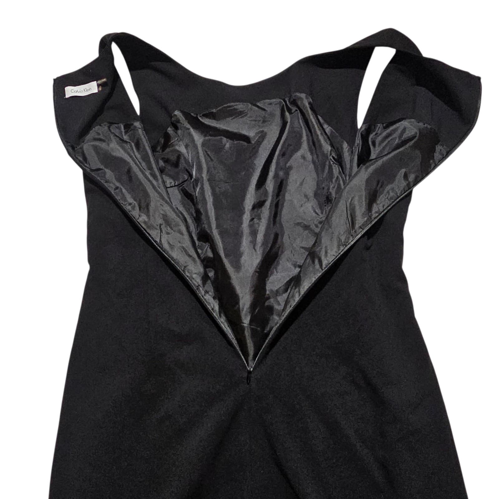 Calvin Klein Black Sleeveless Pleated Career Cocktail Sheath Dress Women Size 12 - Thumbnail 14