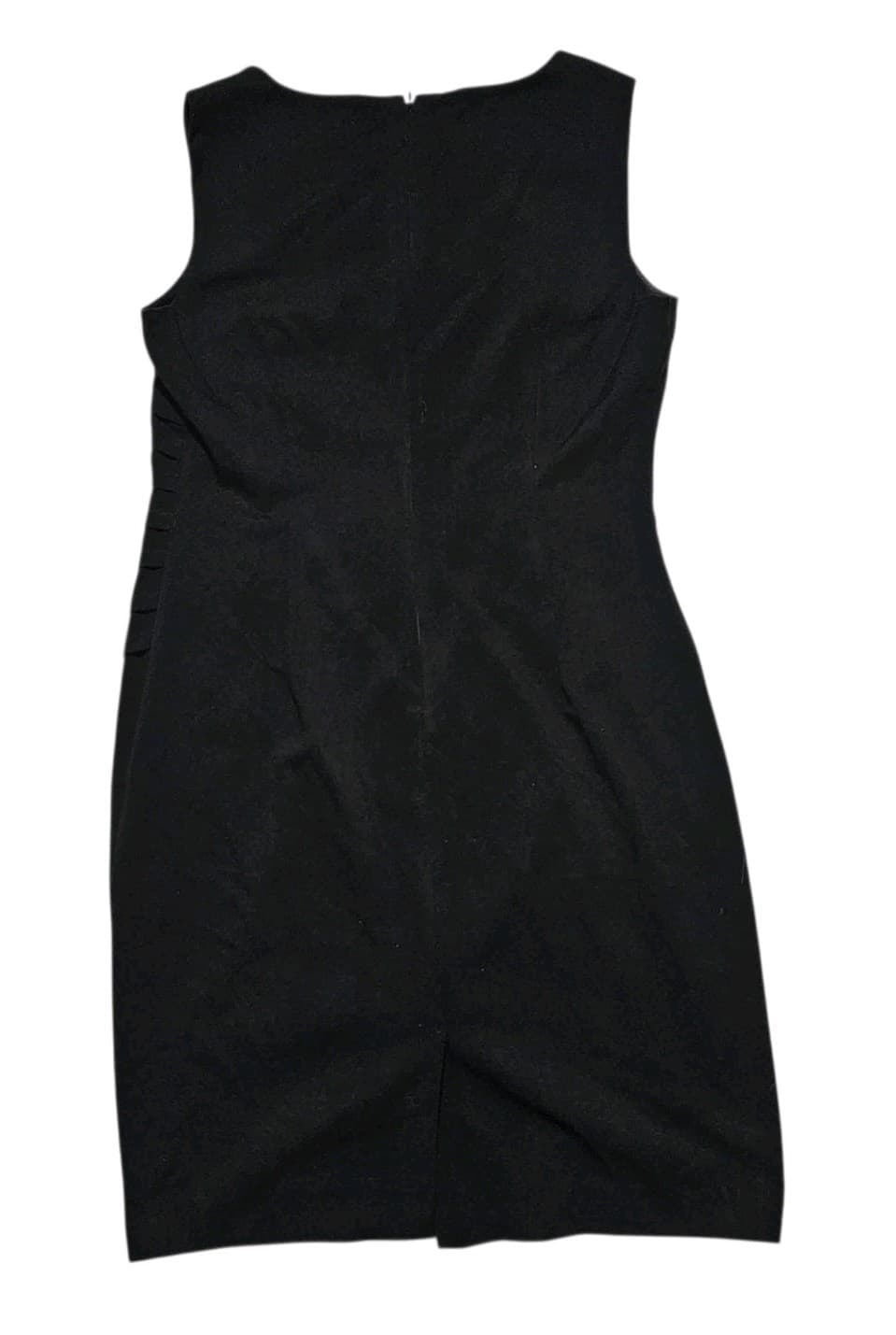Calvin Klein Black Sleeveless Pleated Career Cocktail Sheath Dress Women Size 12 - Thumbnail 5