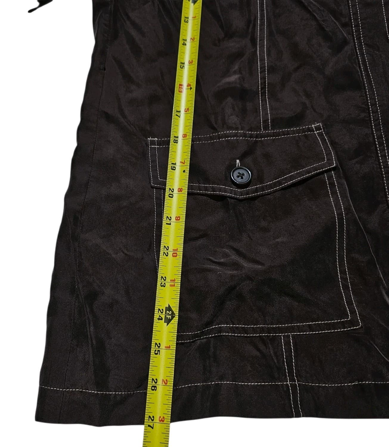 Chico's Zenergy Woman's Sandra Light Jacket Size L/12 Washed Silk Chocolate - Thumbnail 10