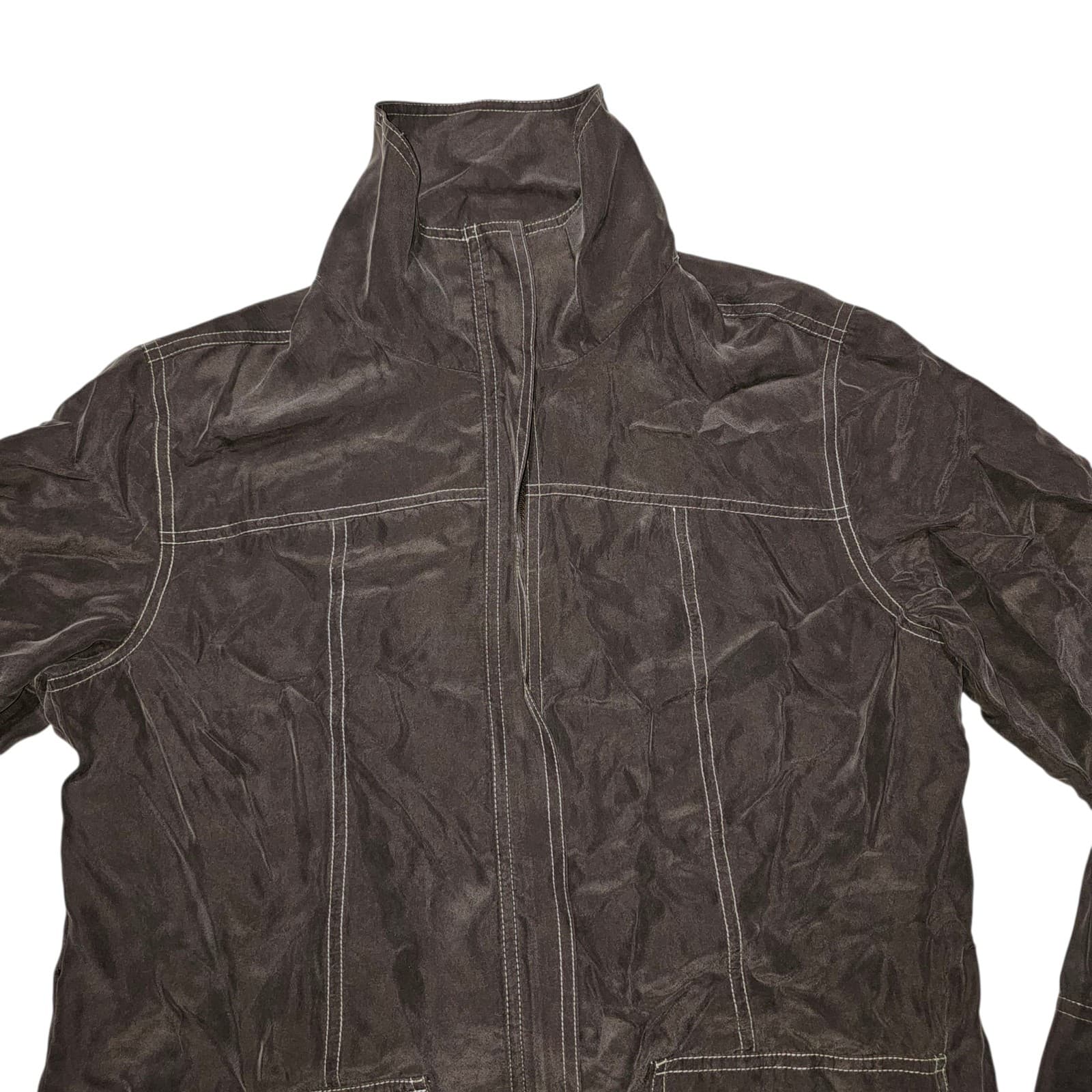 Chico's Zenergy Woman's Sandra Light Jacket Size L/12 Washed Silk Chocolate - Thumbnail 2