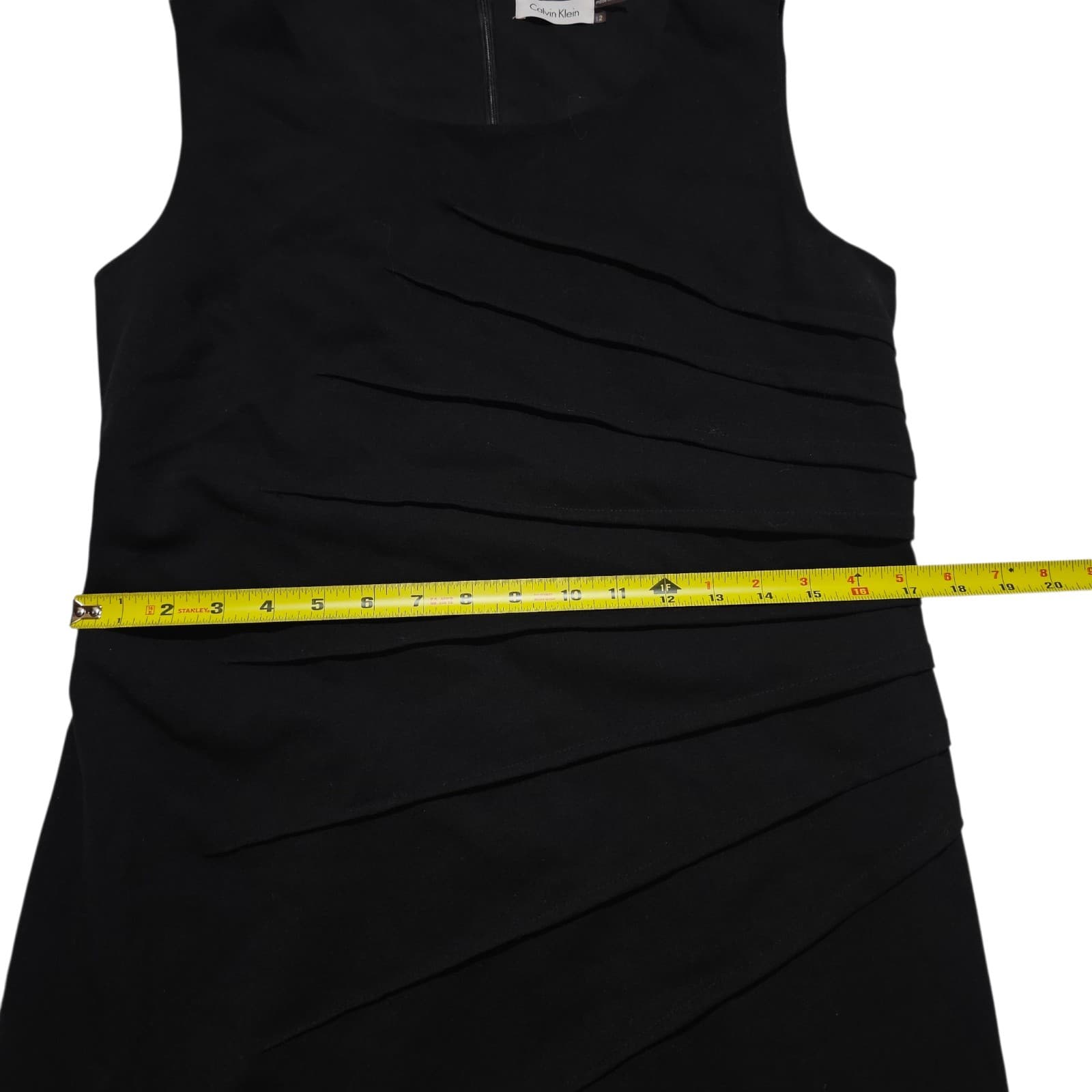 Calvin Klein Black Sleeveless Pleated Career Cocktail Sheath Dress Women Size 12 - Thumbnail 11