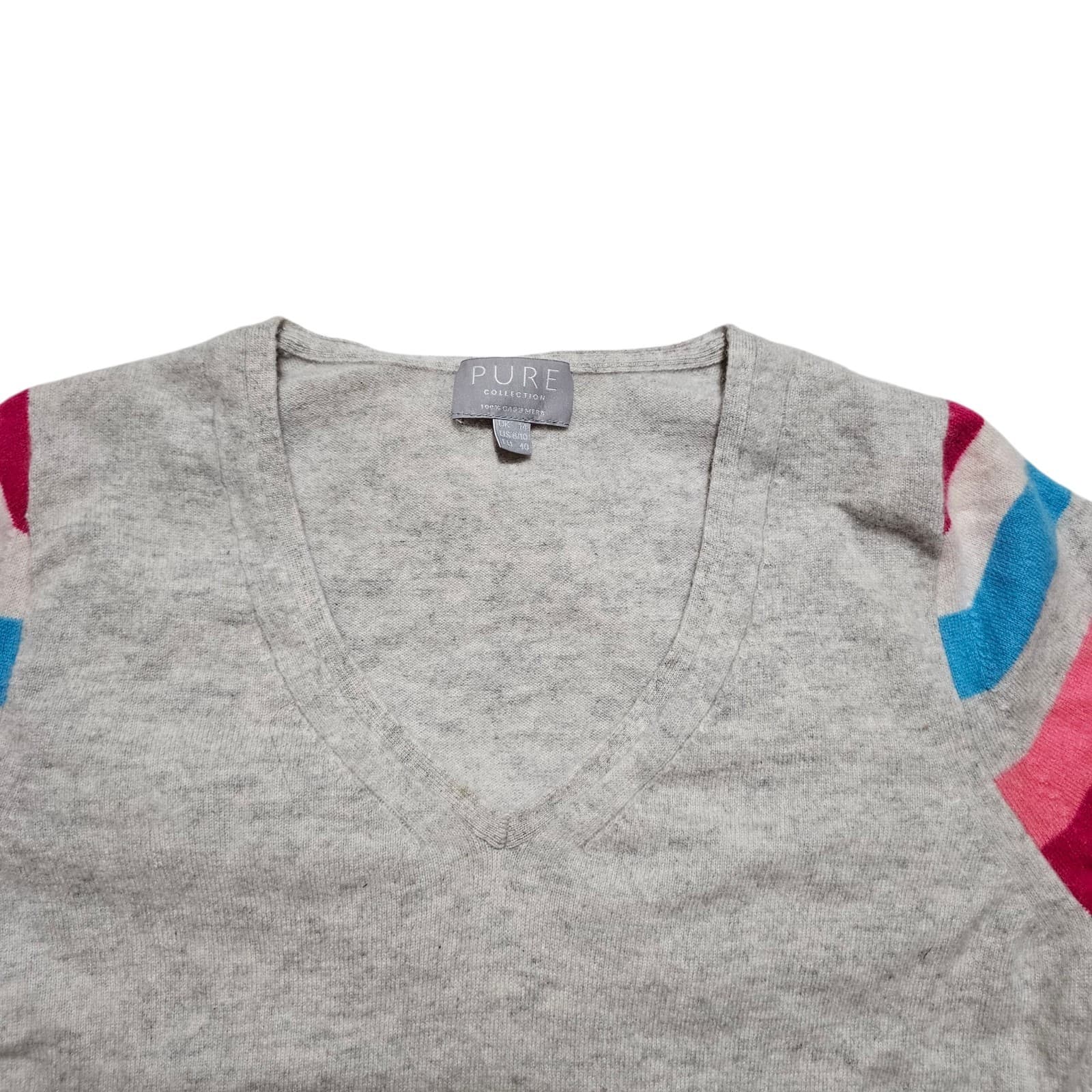100% Cashmere Vneck Sweater By Pure Collection Size 8/10 - Thumbnail 6