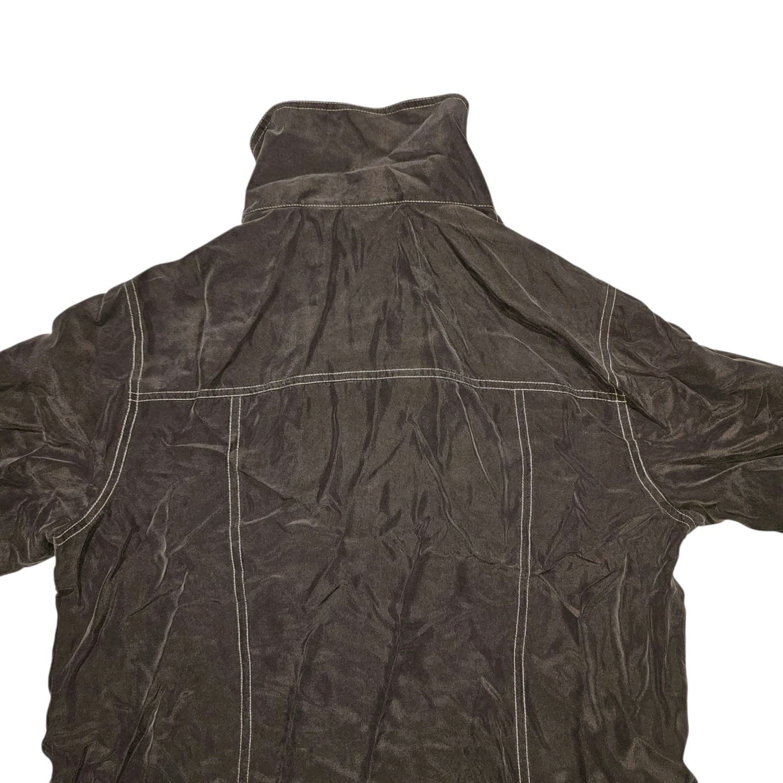 Chico's Zenergy Woman's Sandra Light Jacket Size L/12 Washed Silk Chocolate - Thumbnail 8