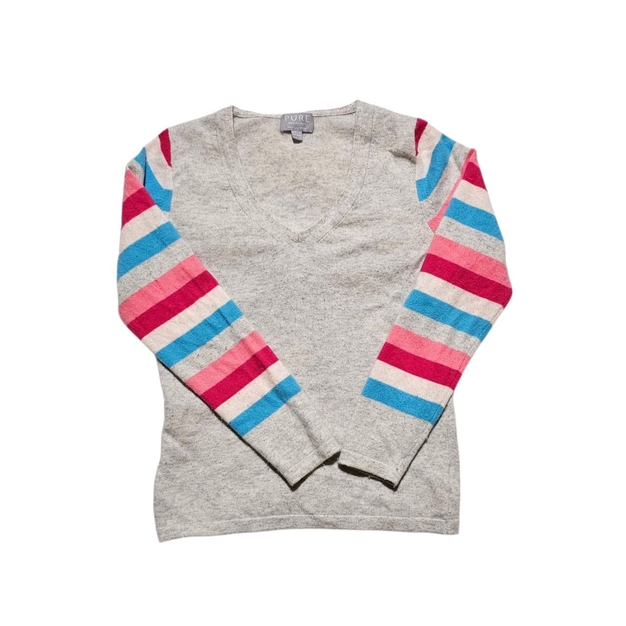 100% Cashmere Vneck Sweater By Pure Collection Size 8/10 - Thumbnail 3