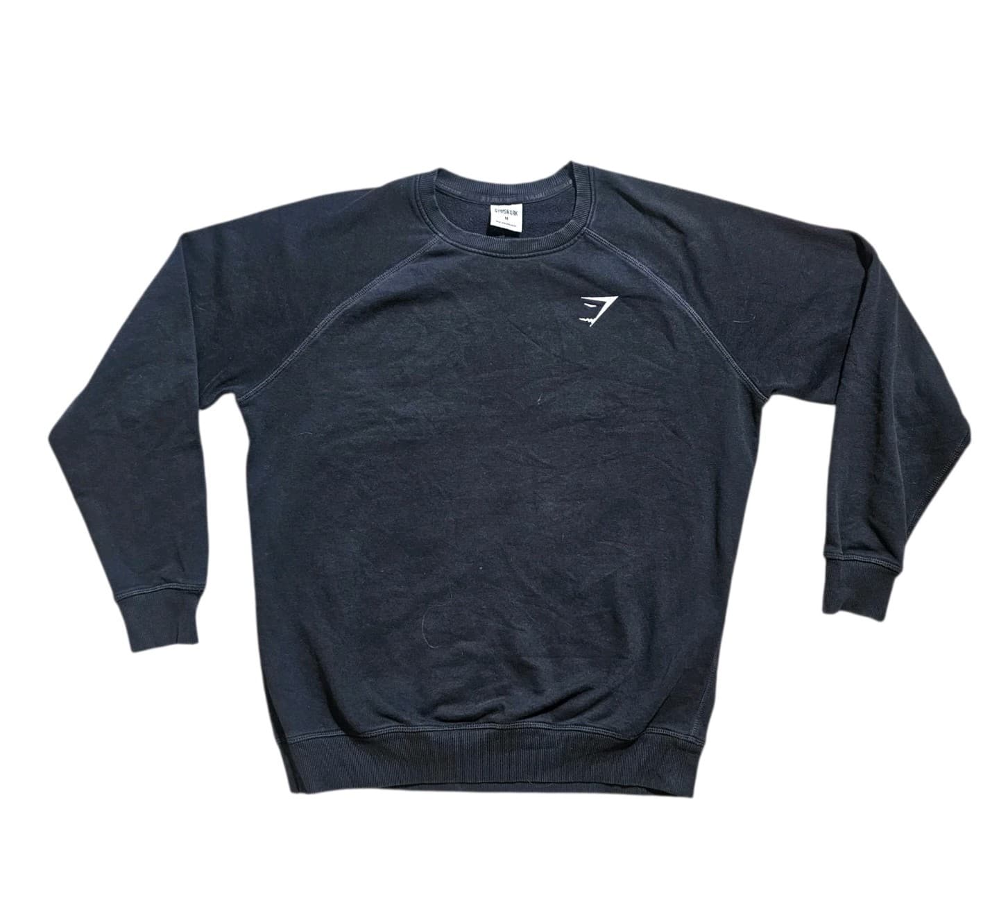 Gymshark Crest Sweatshirt Black Crew Neck Pullover Black womans Size Medium
