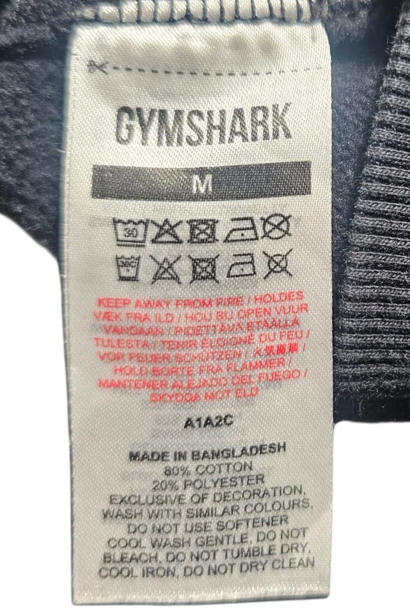 Gymshark Crest Sweatshirt Black Crew Neck Pullover Black womans Size Medium - Thumbnail 13