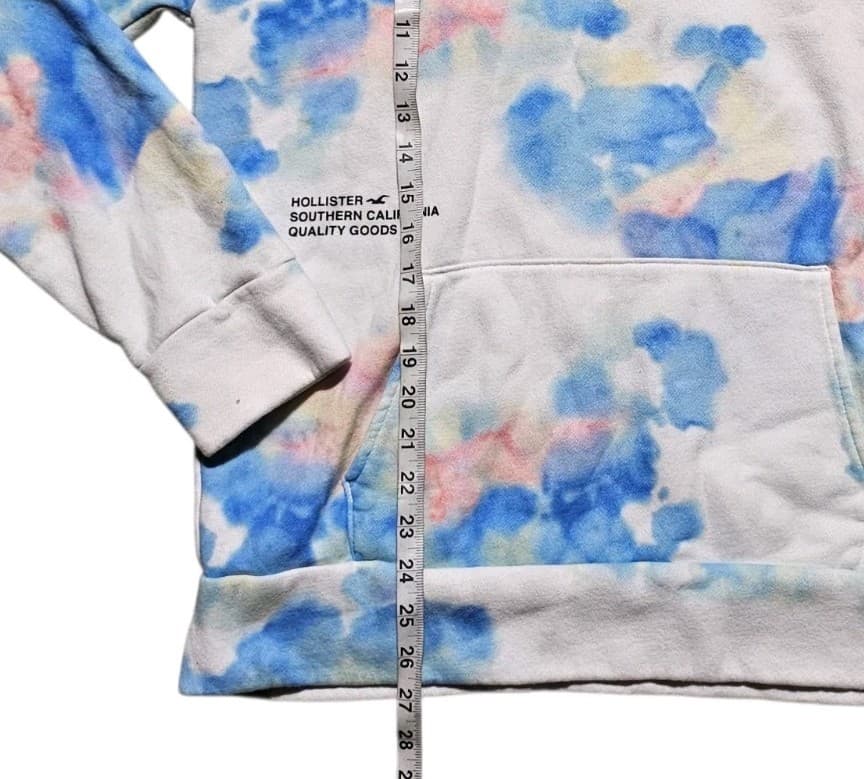 Hollister Mens White Tie-Dye Logo Pullover Hoodie Sweatshirt Size Medium - Thumbnail 8