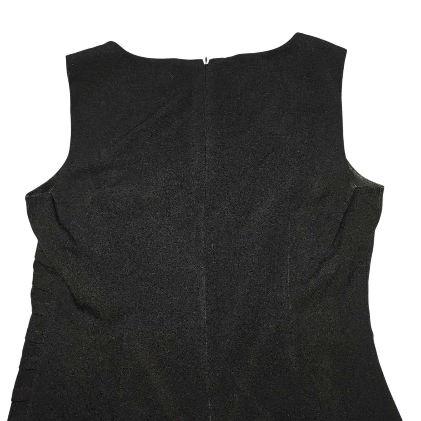 Calvin Klein Black Sleeveless Pleated Career Cocktail Sheath Dress Women Size 12 - Thumbnail 6