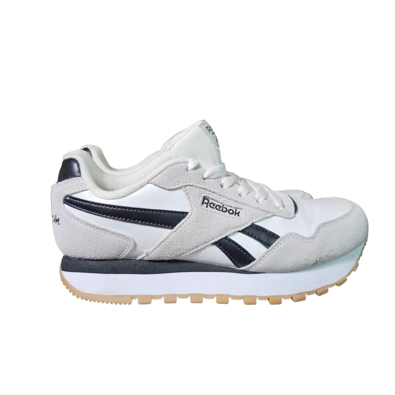 Reebok Harman Run Double Gray White Black Sneakers Shoes Size 7.5 Womans - Thumbnail 5