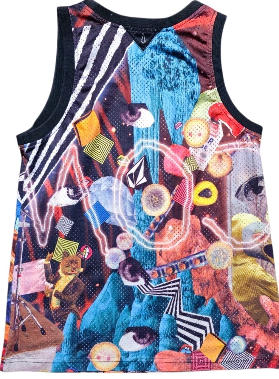 Volcom V- Line Vintage Y2K Rare Graphic Print Tank Top Mens Med - Thumbnail 2