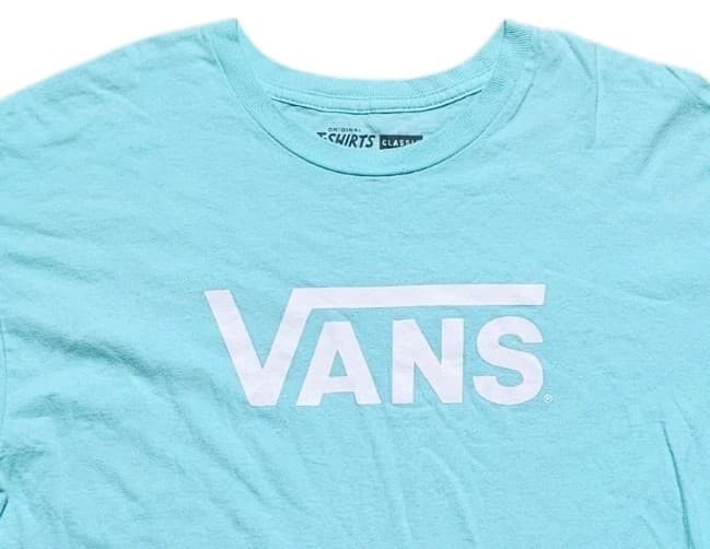 Vans Classic Fit Short Sleeve T-Shirt Size L Mint Green 100% Cotton Streetwear - Thumbnail 3