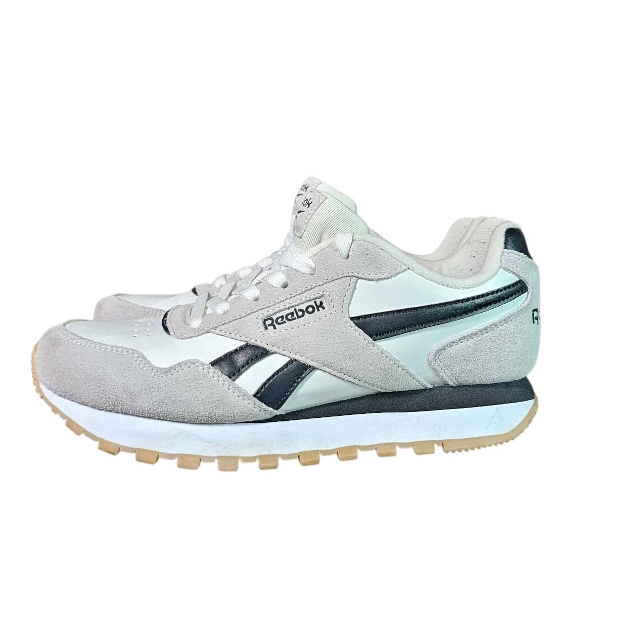 Reebok Harman Run Double Gray White Black Sneakers Shoes Size 7.5 Womans - Thumbnail 2