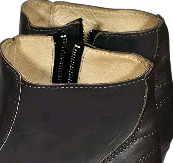 Maguba Auckland Handmade Swedish Leather Clog Boots Grey Wood Heel Size Eu[37] - Thumbnail 8