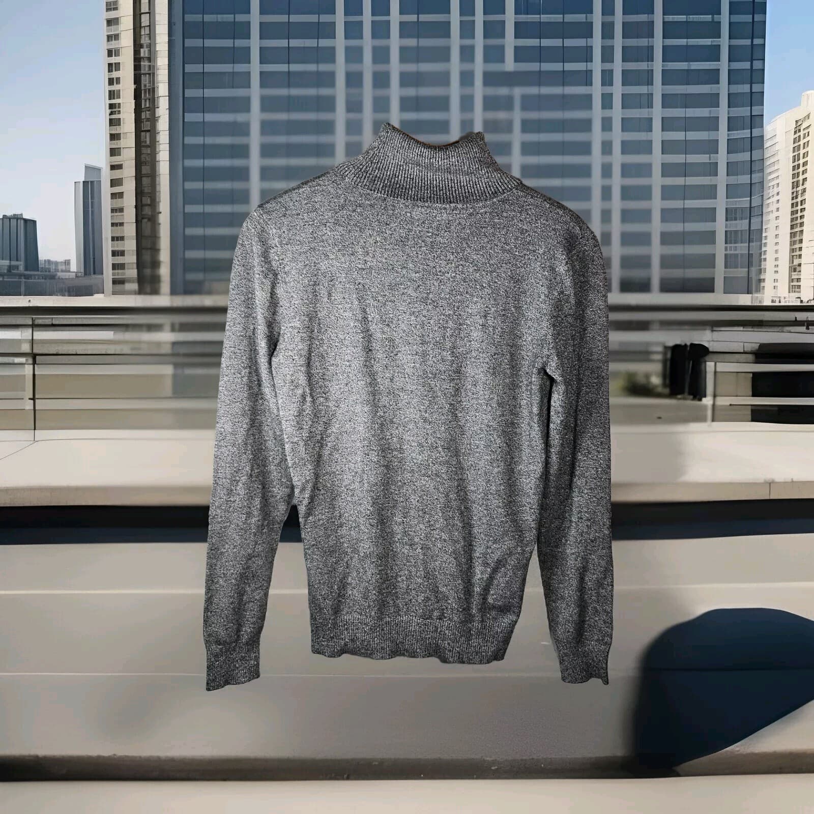 Andrew Mark Gray Turtleneck Sweatshirt Women's Size Medium - Thumbnail 7
