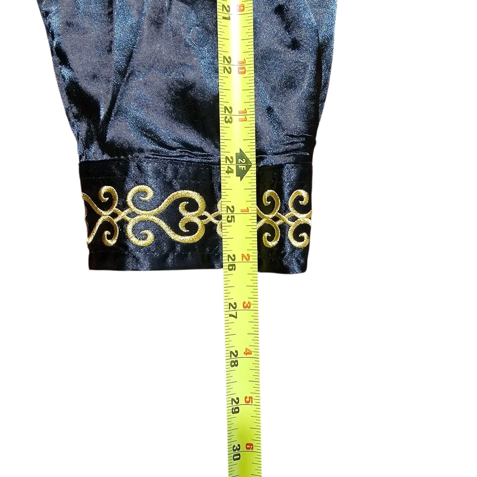 Oyo Zone Black Satin Button Down Shirt - Thumbnail 19
