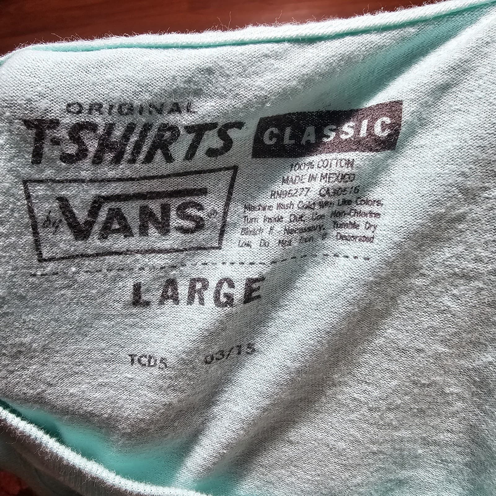 Vans Classic Fit Short Sleeve T-Shirt Size L Mint Green 100% Cotton Streetwear - Thumbnail 7