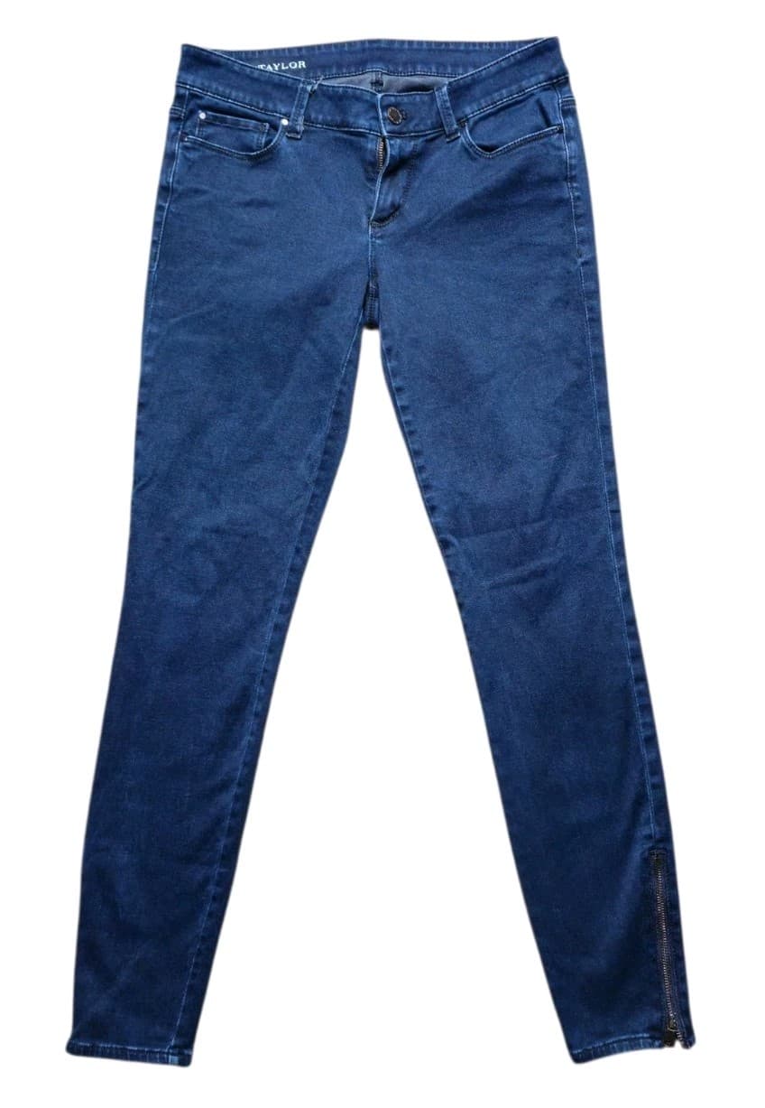 Ann Taylor Jeans Woman's Size 4 Ankle Zip Dark Wash - Thumbnail 4