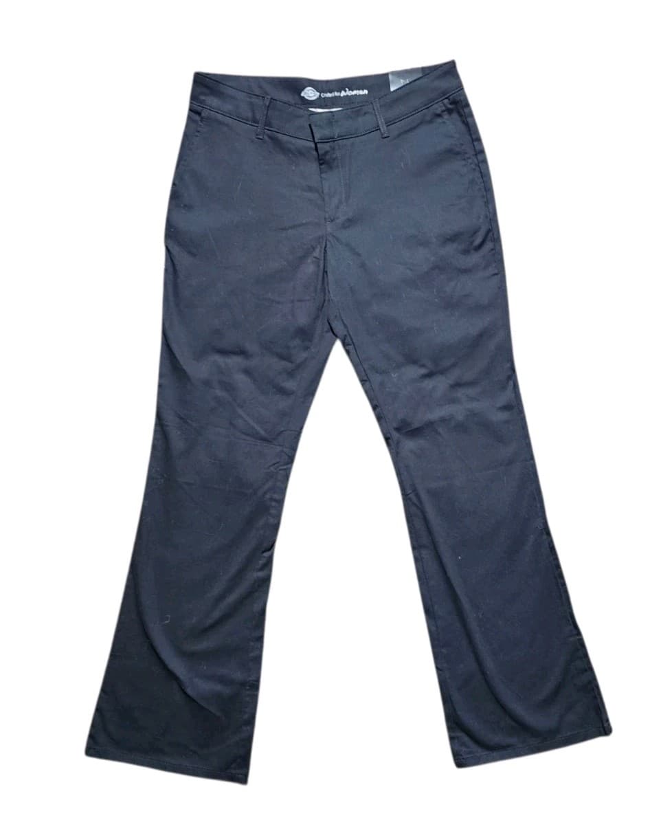 Dickies Women's 10R Slim Fit Bootcut Stretch Twill Pants Black Casual Workwear - Thumbnail 5