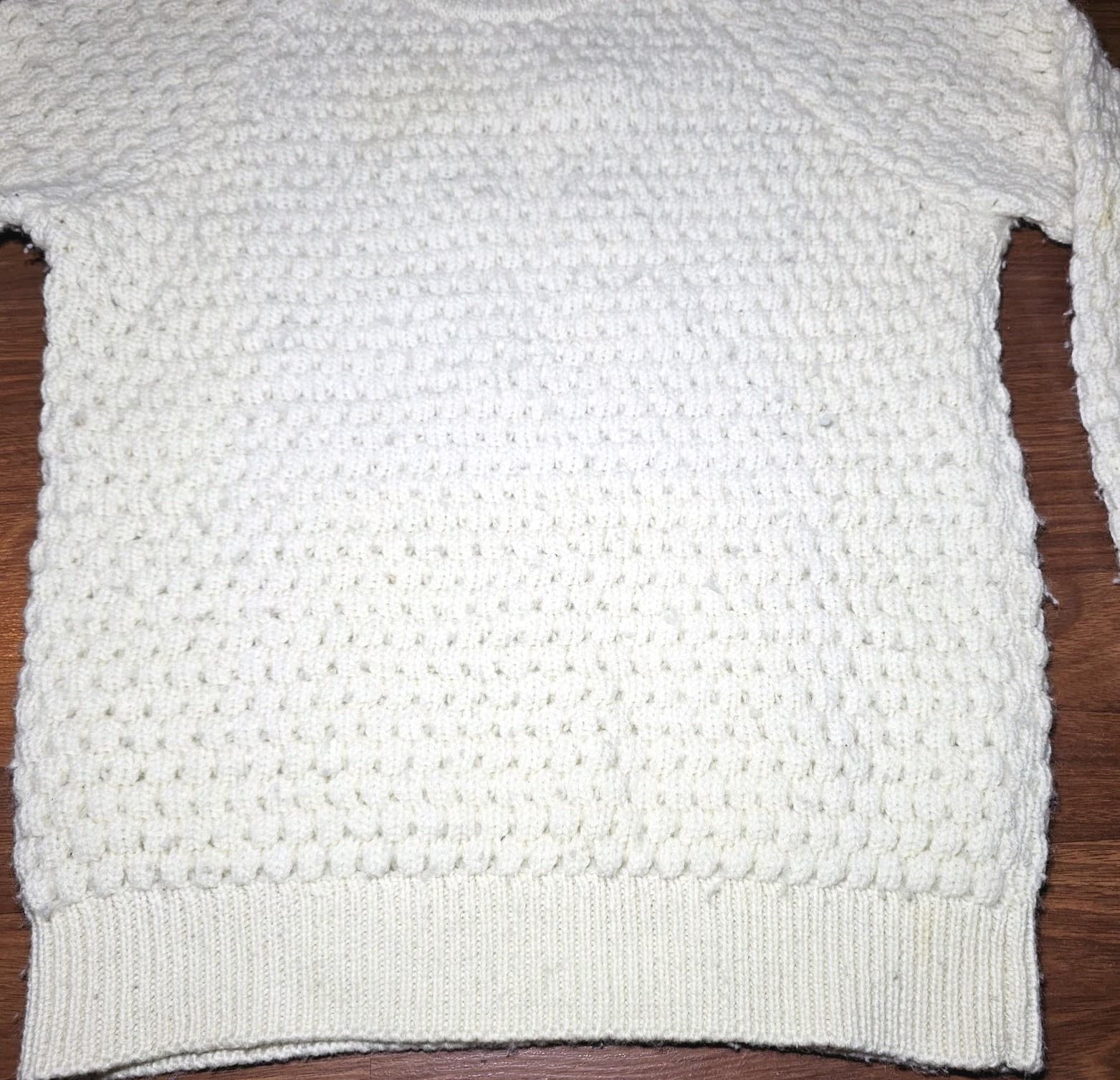 Deans Of Scotland White Cable Knit Vintage 100% Wool Sweater Size 40(m) - Thumbnail 3