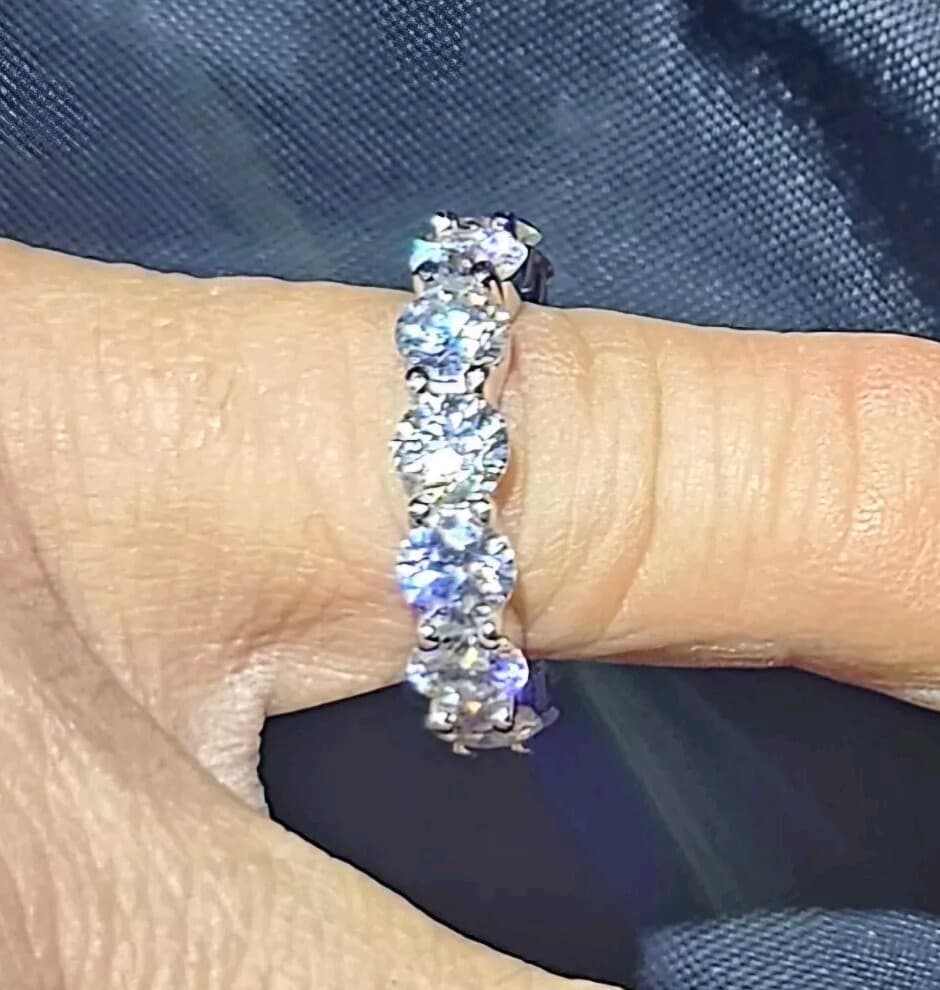 Moissenite 6 C And 925 Sterling Silver Engagement Ring Size 6