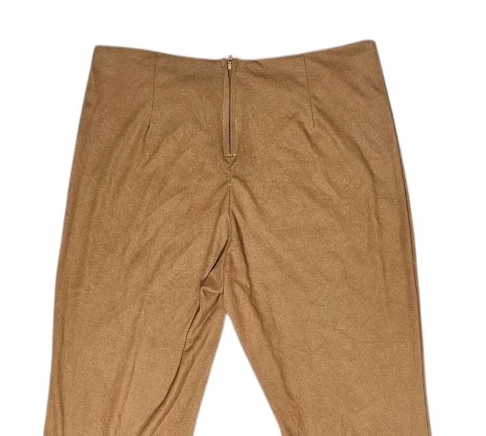Vintage Krizzia D Tan Brown 28"X30.5" L Knit Stetch Tie Boot Flared Pants - Thumbnail 6