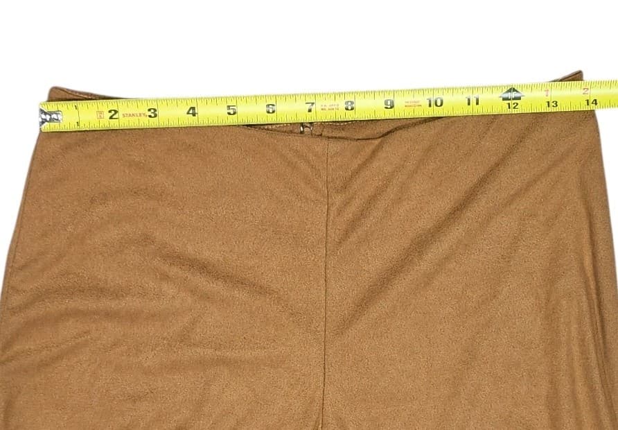 Vintage Krizzia D Tan Brown 28"X30.5" L Knit Stetch Tie Boot Flared Pants - Thumbnail 10