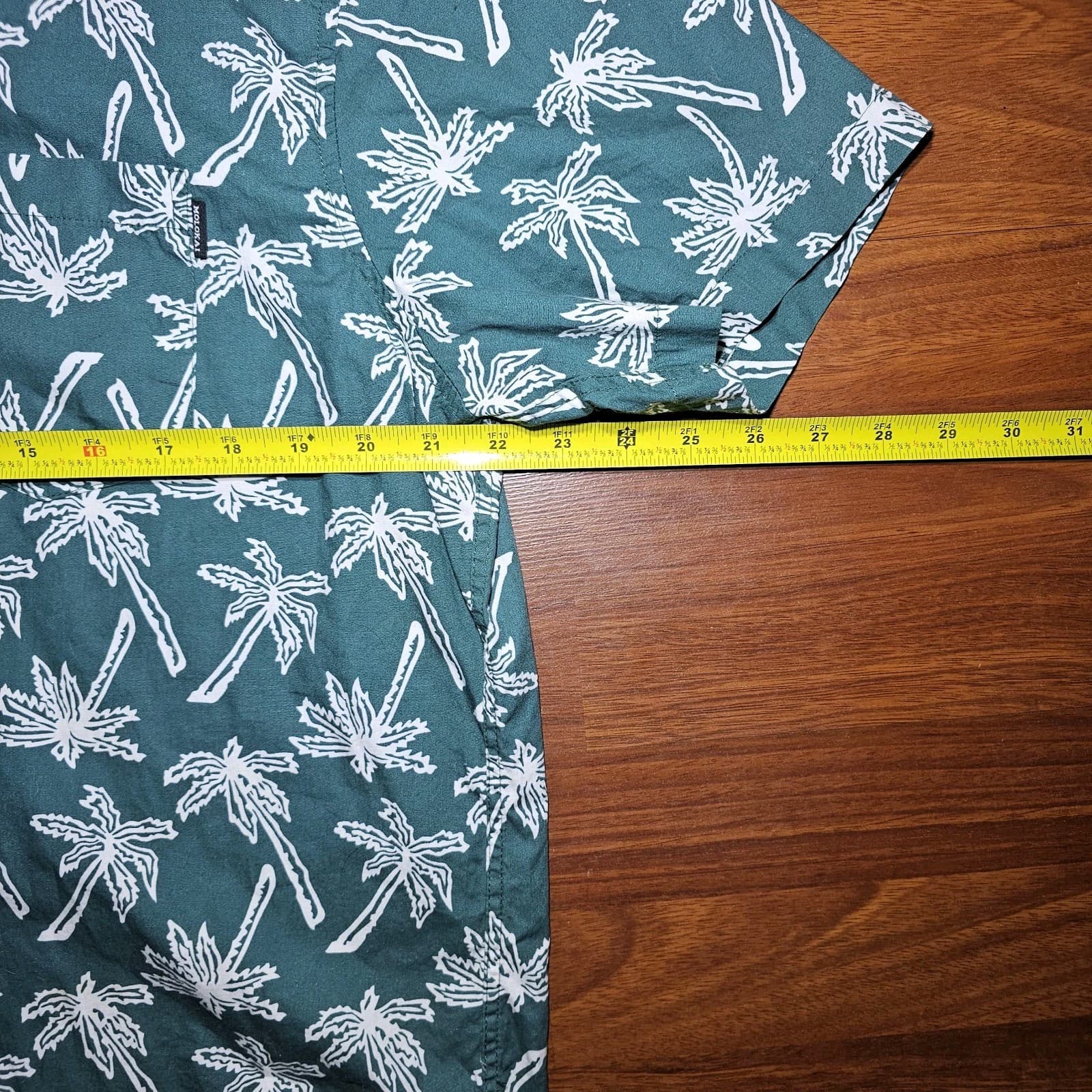 Molokai Surf Men's XL Hawaiian Style Green & White Palm Tree Short Sleeve Shirt - Thumbnail 18