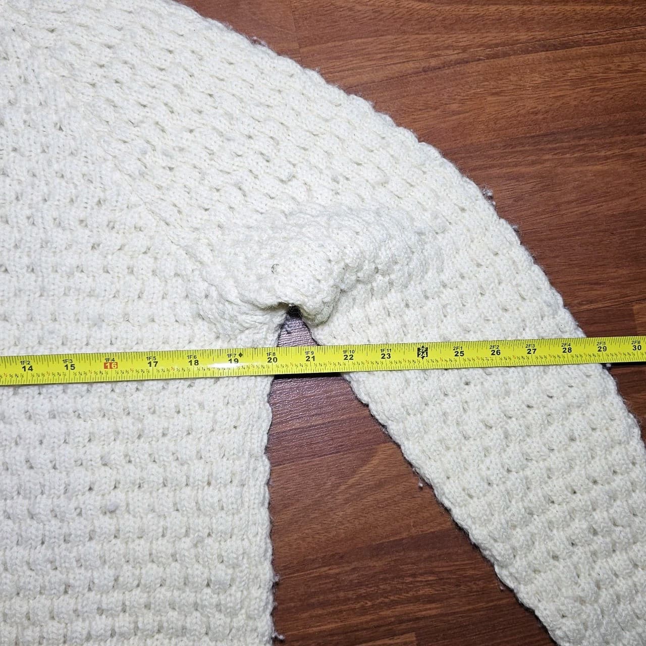 Deans Of Scotland White Cable Knit Vintage 100% Wool Sweater Size 40(m) - Thumbnail 11
