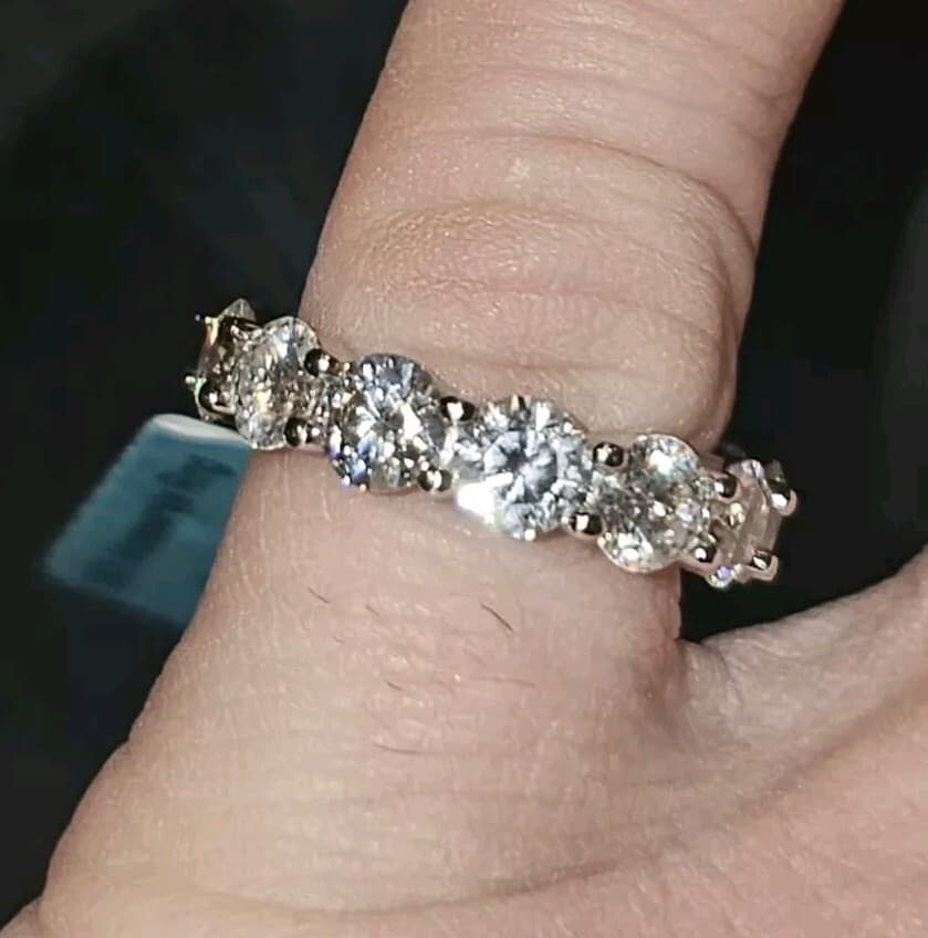 Moissenite 6 C And 925 Sterling Silver Engagement Ring Size 6 - Thumbnail 3