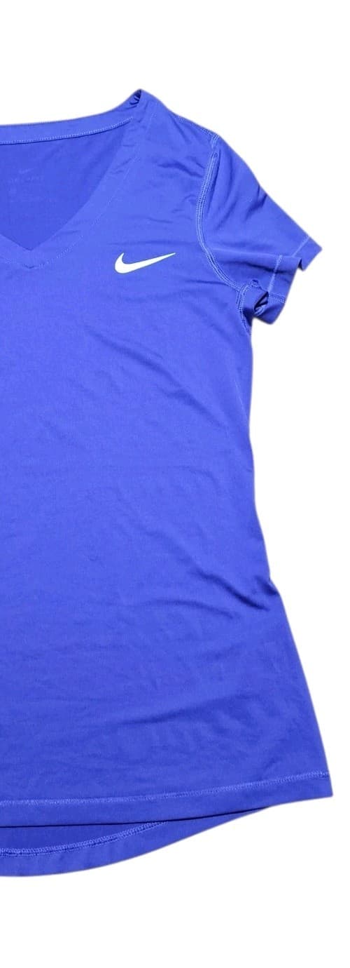 Nike Dri-Fit Athletic Cut Short Sleeve Shirt V-Neck Pueple Womans Size Medium - Thumbnail 4