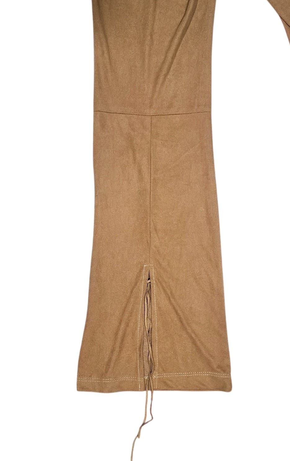 Vintage Krizzia D Tan Brown 28"X30.5" L Knit Stetch Tie Boot Flared Pants - Thumbnail 7