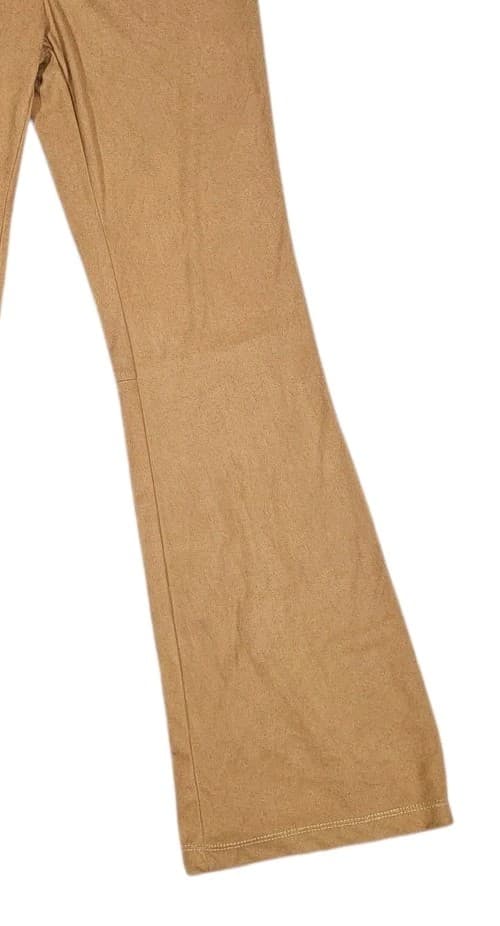 Vintage Krizzia D Tan Brown 28"X30.5" L Knit Stetch Tie Boot Flared Pants - Thumbnail 4