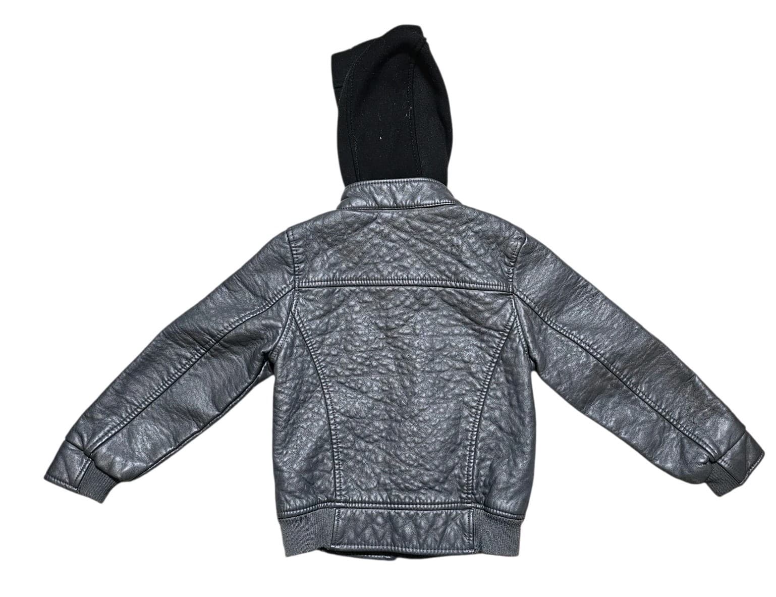 Urban Republic Hooded Faux Leather Bomber Jacket Boys Size 5/6 - Thumbnail 8