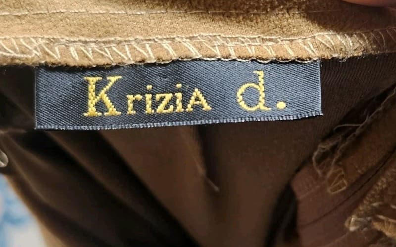 Vintage Krizzia D Tan Brown 28"X30.5" L Knit Stetch Tie Boot Flared Pants - Thumbnail 11