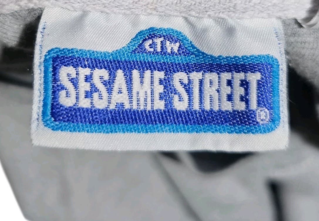 Vintage 90s Sesame Street Elmo Embroidered V Neck Grey Youth M - Thumbnail 8