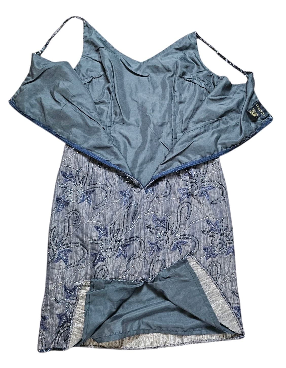 Chaudry Nwt Beadedand Embroidered Floral Dress Womans Size M - Thumbnail 8