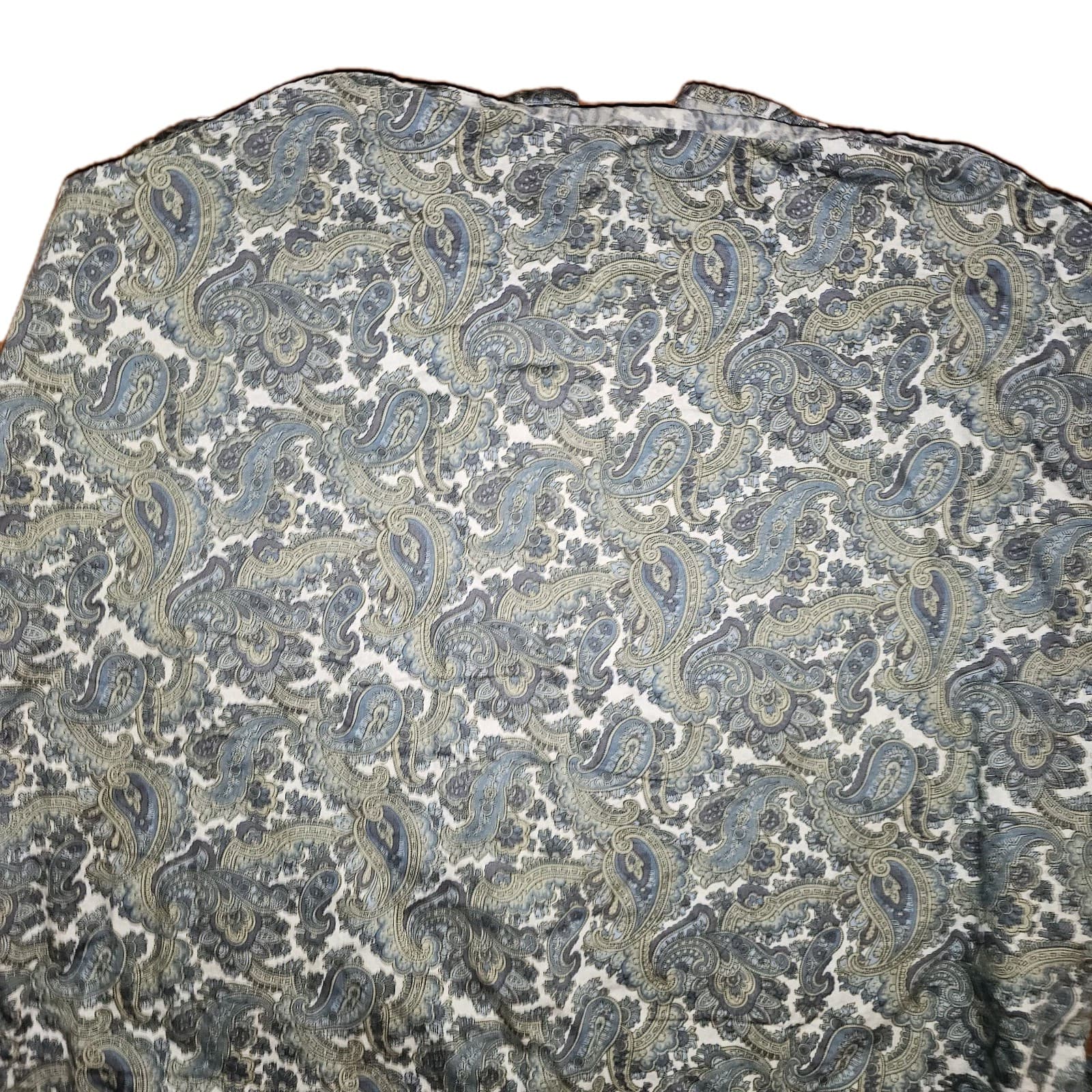 Tasso Elba Shirt Mens Large Blue Paisley Long Sleeve Button Up - Thumbnail 12
